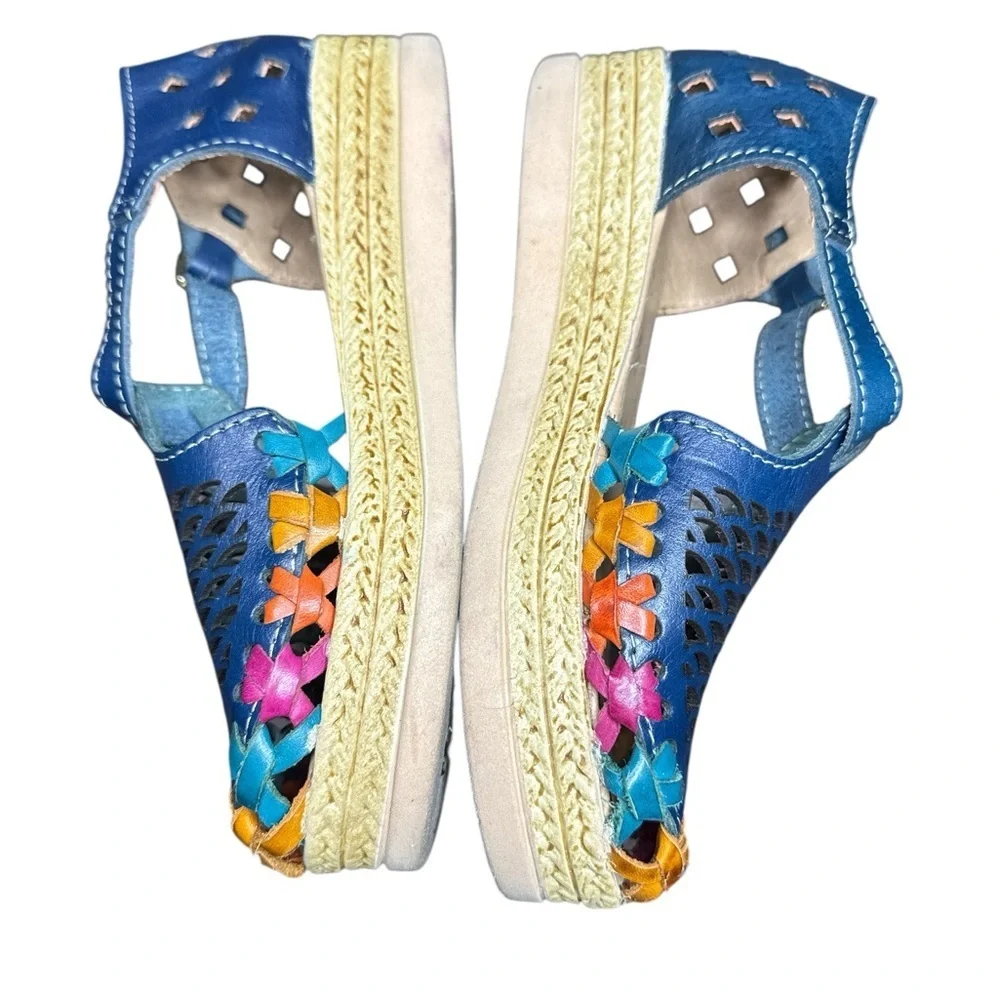 Mexican Leather Huarache Wedge Sandals